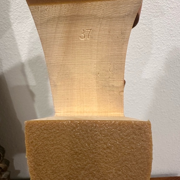 Swedish Hasbeens Vivi Platform Sandals Wooden Clog 37 70’s Retro - Picture 5 of 11